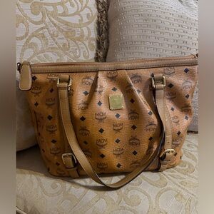 MCM Signature Visetos monogram canvas with COA no straps EUC